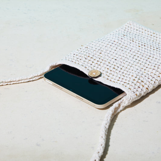 women's crossbody sling bag, crochet sling bag, sling bag, close up view