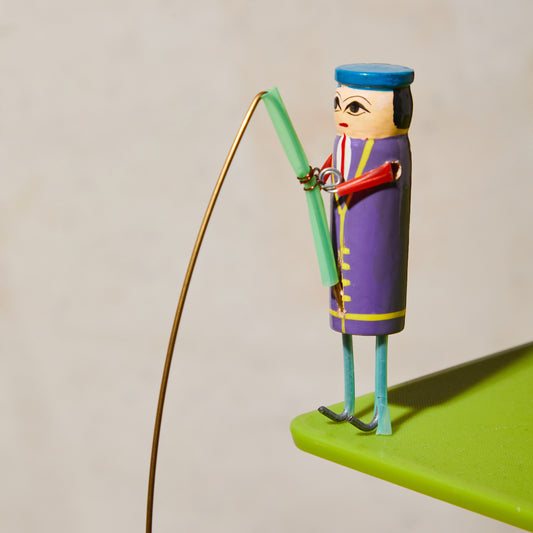 Varanasi toy, balancing toy, kids toy, close-up view, fisherman