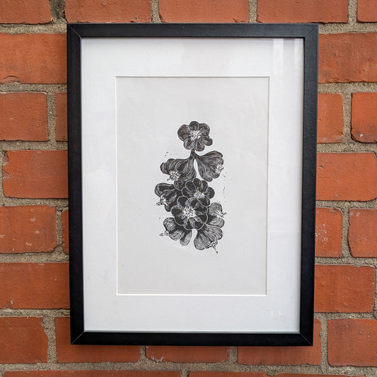 linocut print, wall decor, wall art, black and white print, garlic, kitchen decor