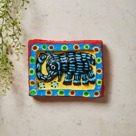 Elephant - Baiga Papier Maché Wall Plate