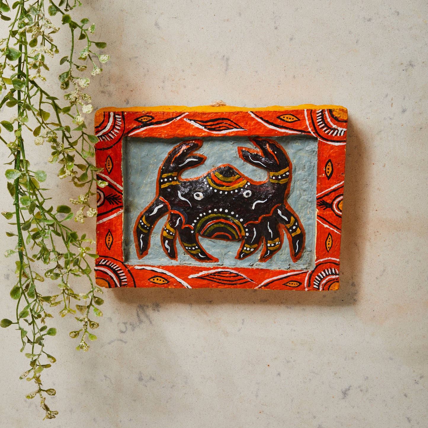 Crab - Baiga Papier Maché Wall Plate