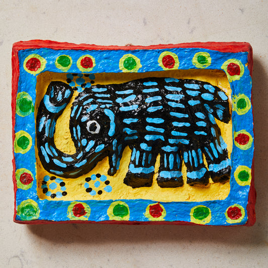 Elephant - Baiga Papier Maché Wall Plate