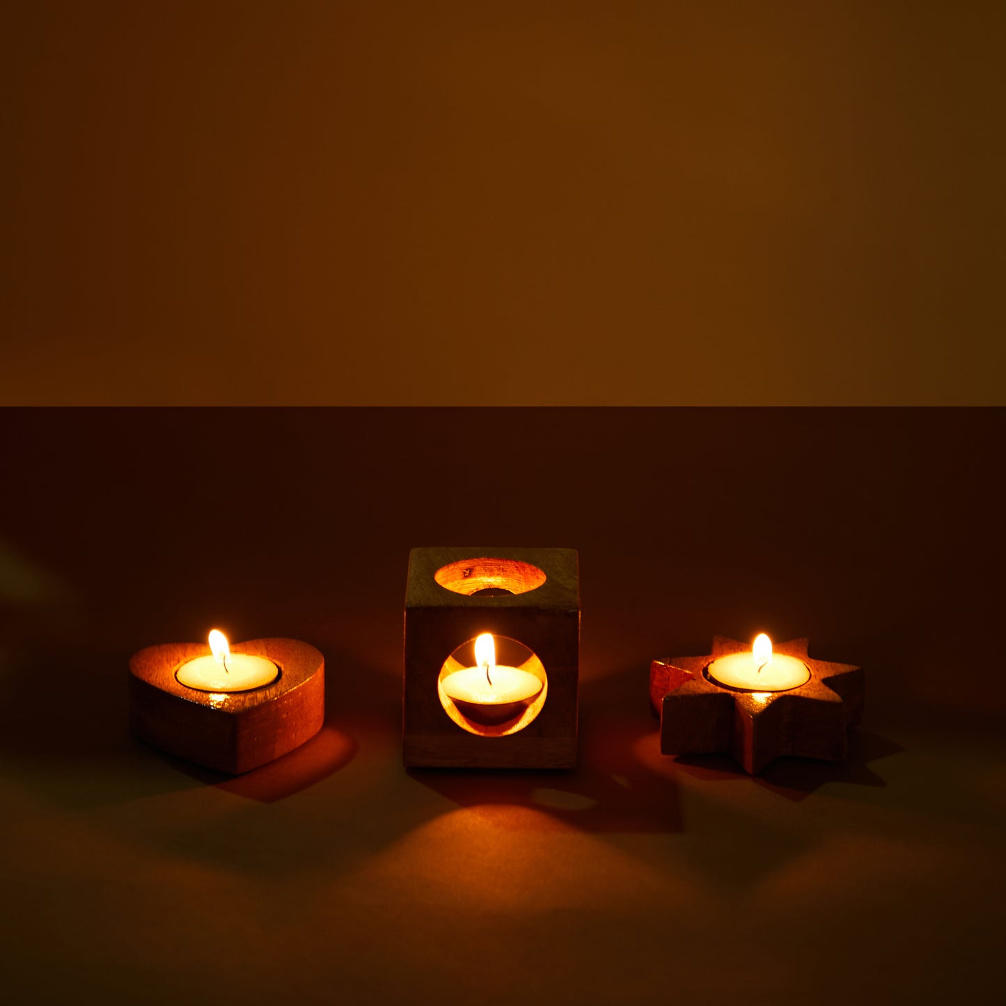 Wooden Tealight Holder (Set of Three)