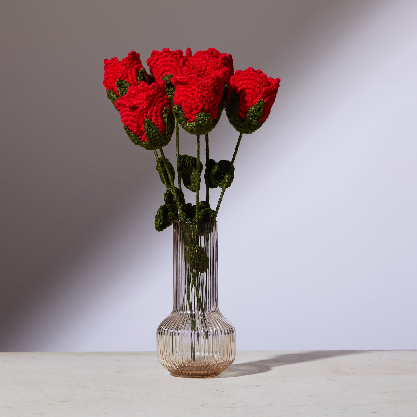 Crochet Red Roses (Bunch of Six)