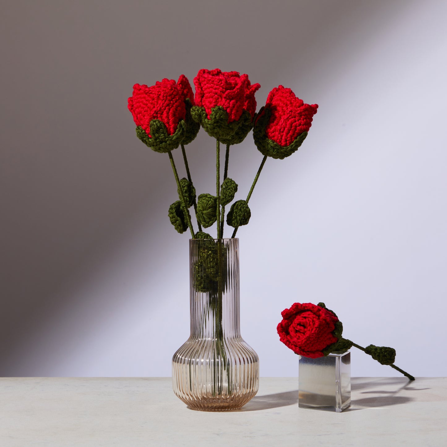 Crochet Red Roses (Bunch of Six)