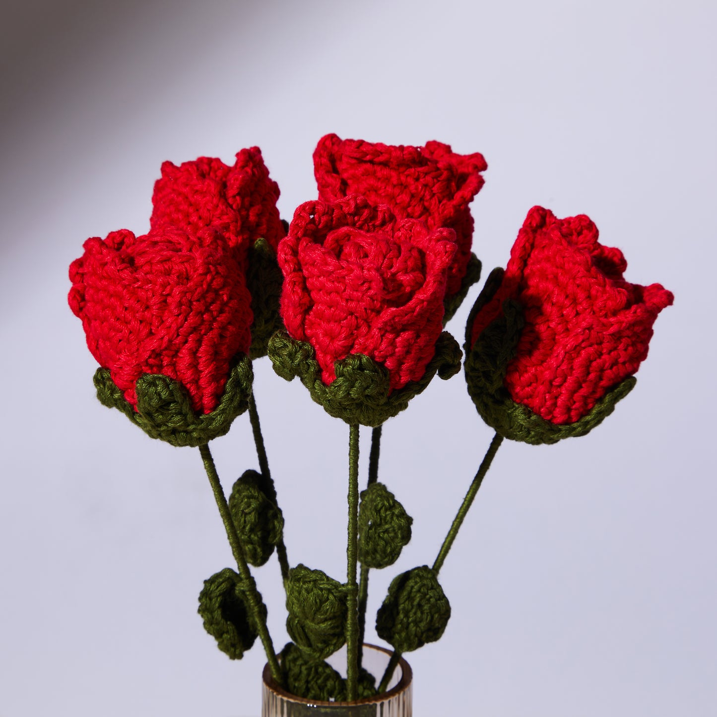 Crochet Red Roses (Bunch of Six)