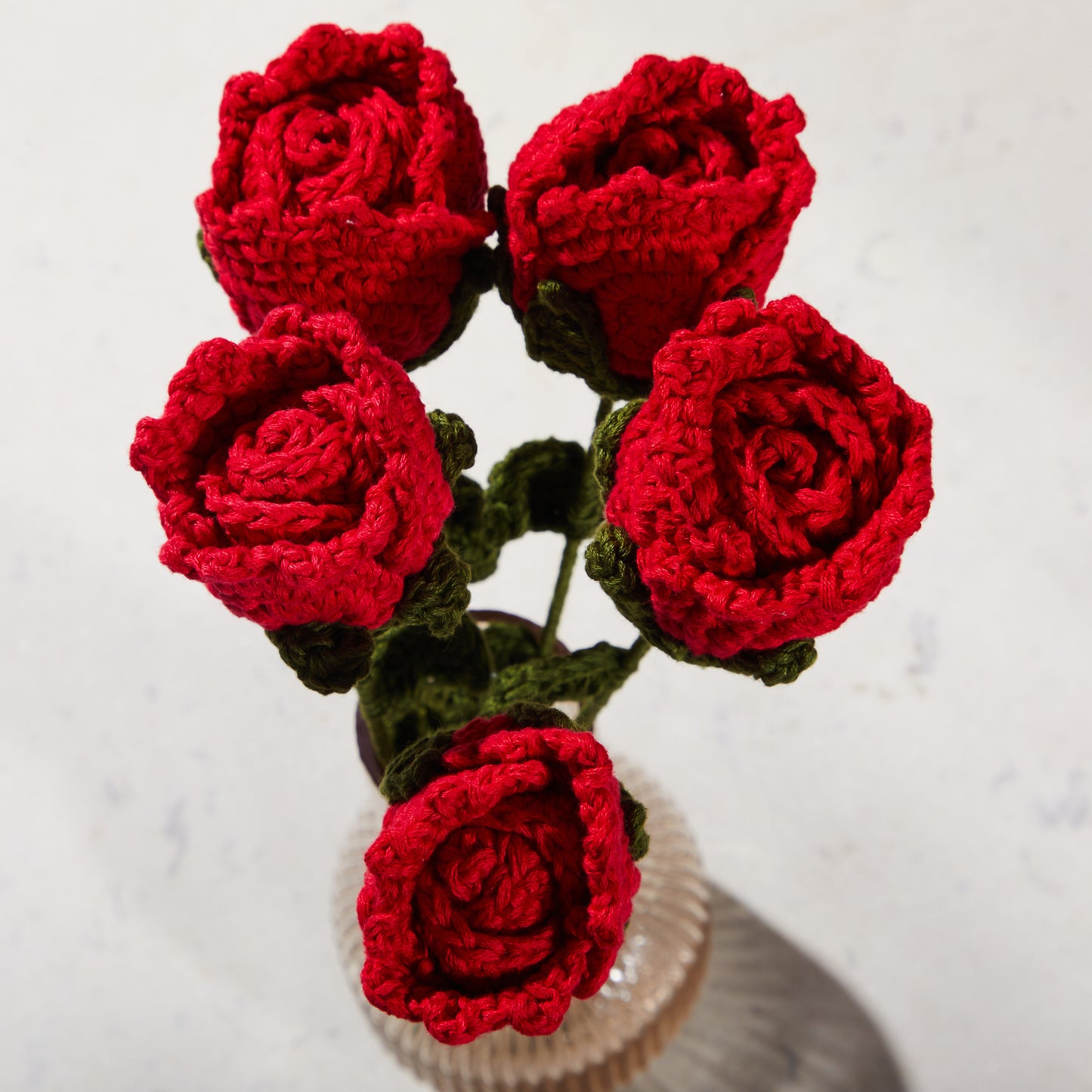 Crochet Red Roses (Bunch of Six)