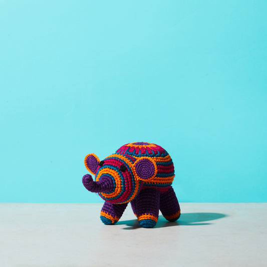 Crochet Striped Elephant