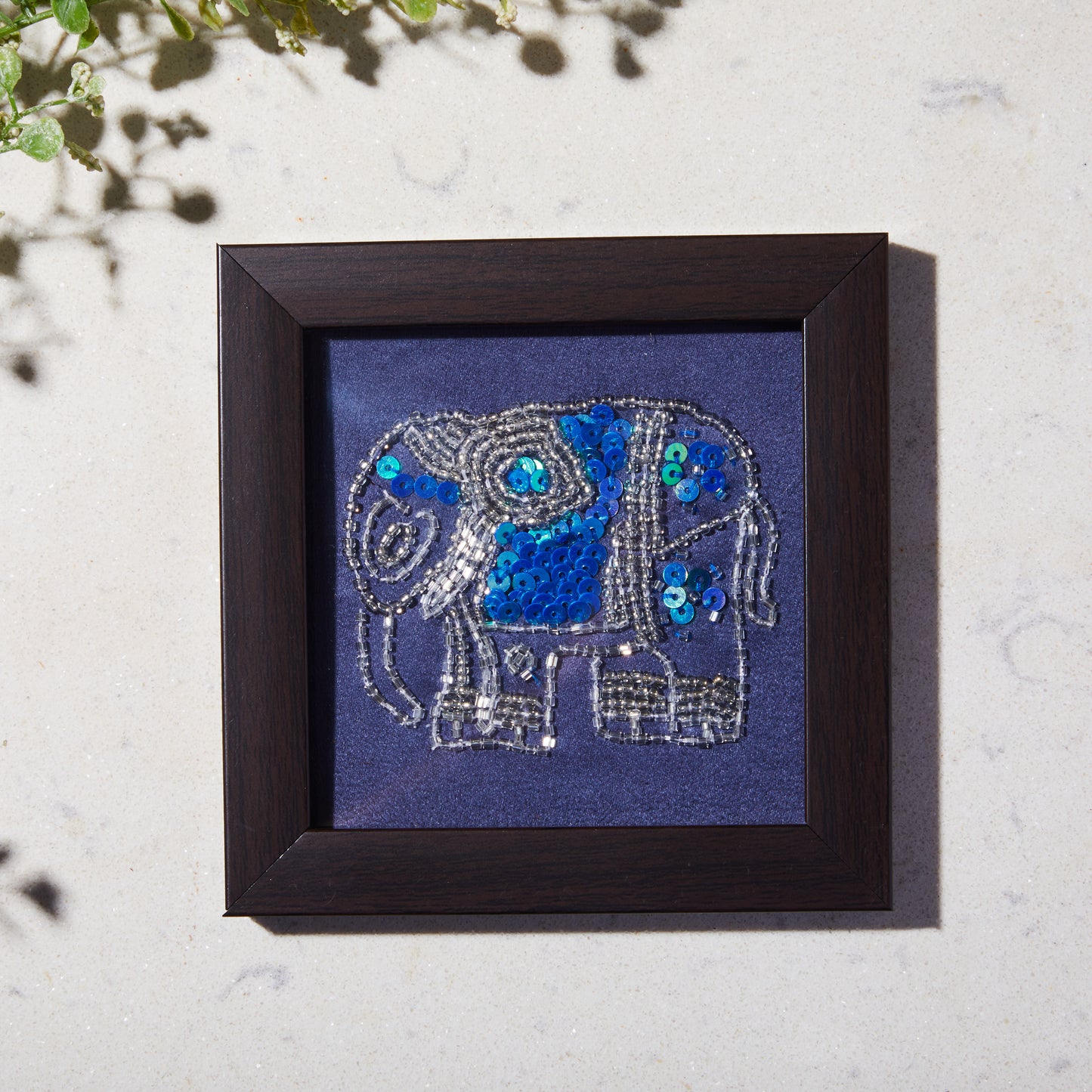 Zardozi Blue Elephant Coaster (Set of Two)