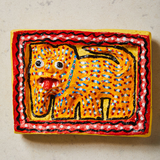 Tiger - Baiga Papier Maché Wall Plate