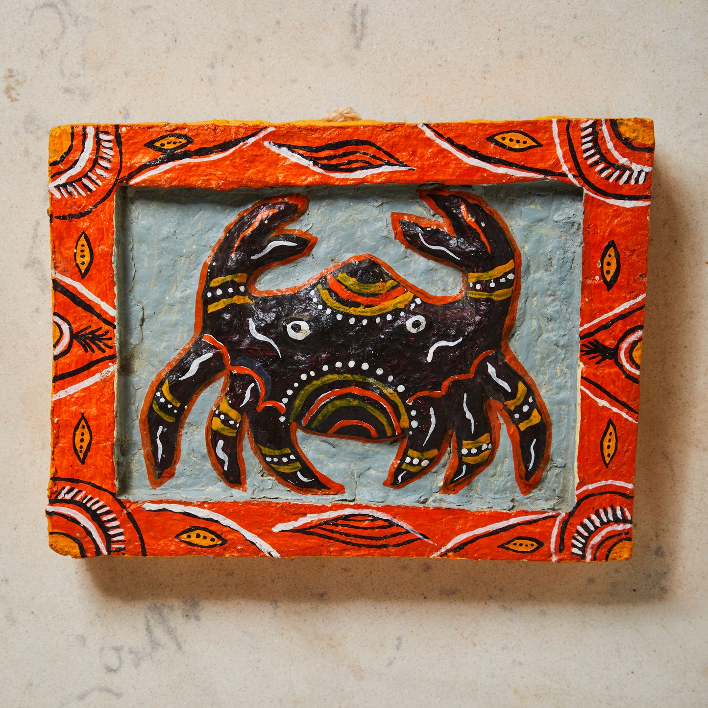 Crab - Baiga Papier Maché Wall Plate