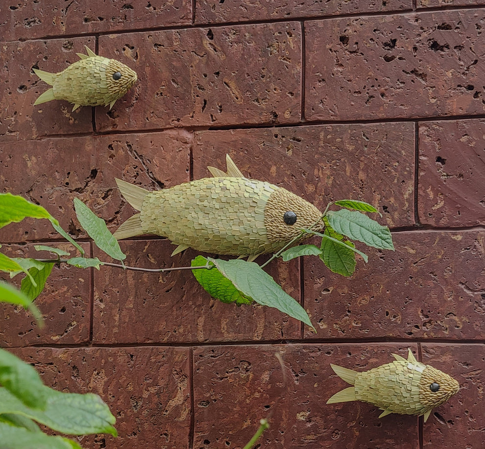 From Forest to Ocean: Bamboo Fish Wall Décor (Set of Three) – Kontha Crafts