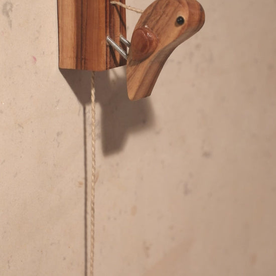 Knock Knock - Bird Door Bell, wooden door bell, kncok knock bell, string bell