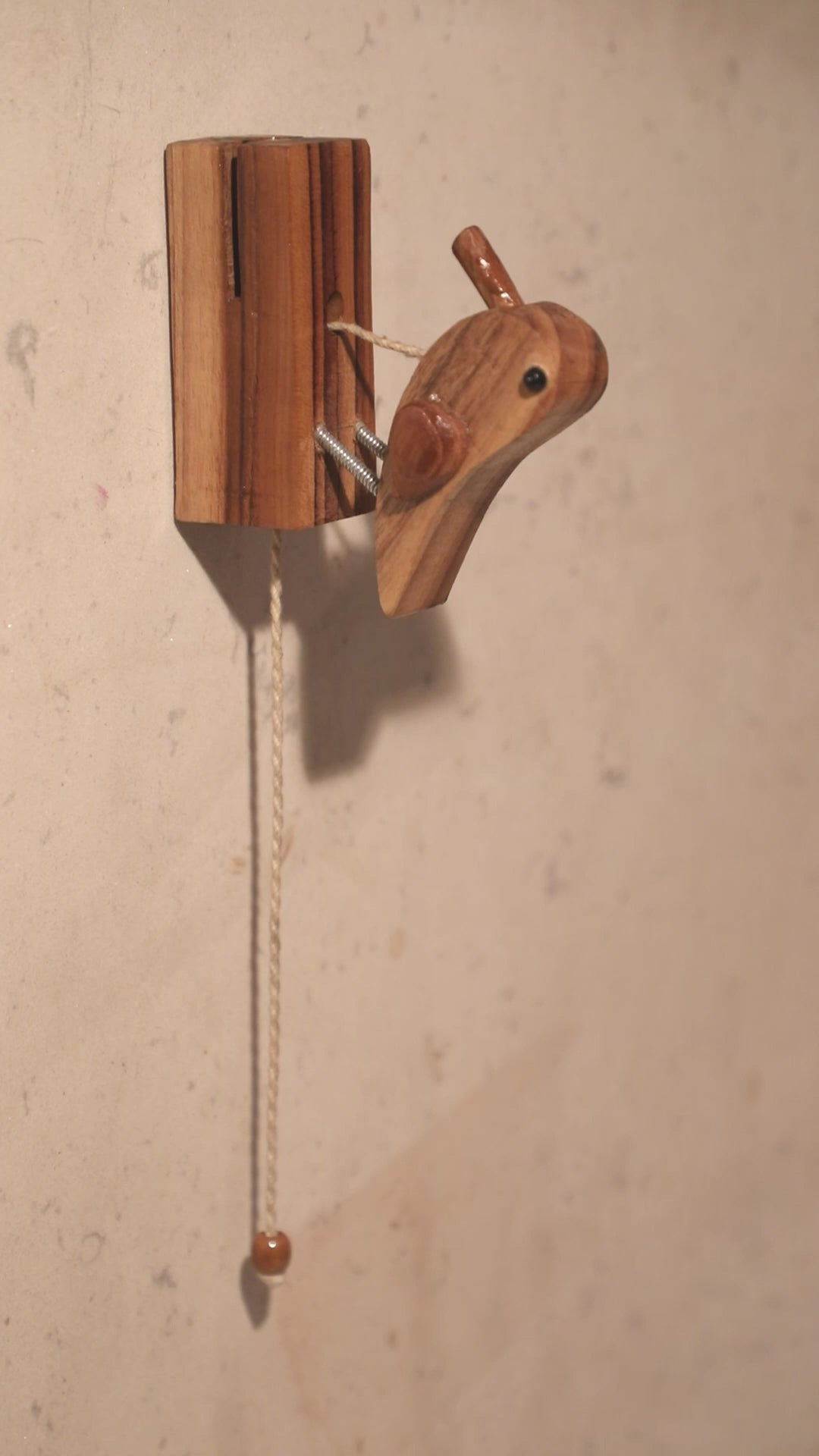 Knock Knock - Bird Door Bell, wooden door bell, kncok knock bell, string bell